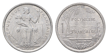 Французская Полинезия 1 франк 1975 KM 11 алюминий UNC 179-844