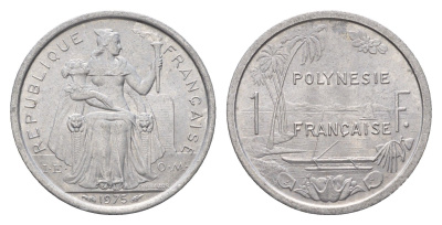 Французская Полинезия 1 франк 1975 KM 11 алюминий UNC 179-844