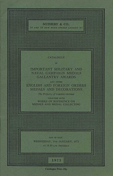 SOTHEBY & CO КАТАЛОГ МЕДАЛЕЙ ИЗ ВОЕННЫХ И ВОЕННОМОРСКИХ КАМПАНИЙ ВЫДАННЫХ ЗА ОТВАГУ, А ТАКЖЕ ИНЫХ АНГЛИЙСКИХ ОРДЕНОВ, МЕДАЛЕЙ И УКРАШЕНИЙ, А ТАКЖЕ СПРАВОЧНИКИ ПО МЕДАЛЯМ И ИХ КОЛЛЕКЦИОНИРОВАНИЮ. РАЗЛИЧНЫЕ ВЛАДЕЛЬЦЫ 26695 SOTHEBY & CO 00-01-11-08