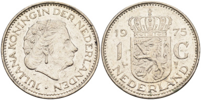 Нидерланды 1 гульден 1975 Юлиана (1948-1980) KM 184а никель 4171-123