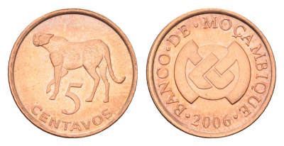 Мозамбик 5 сентаво 2006 KM 133 сталь плакированная медью UNC 4588-1047