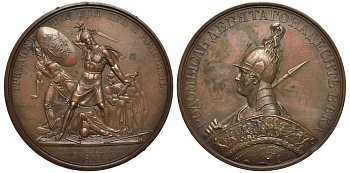 Россия медаль 1834 Трехдневная битва при Красном. 1812 г. Граверы А. Клепиков, А. Лялин Дьяков 1766 R1 бронза 10-004-14