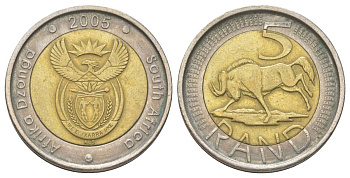 ЮАР 5 рандов 2005 KM 297 биметалл 4626-834