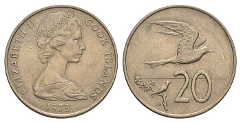 Острова Кука 20 центов 1973 KM 5 медно-никель 4631-1114