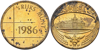 Нидерландские Антилы жетон годового набора 1982 королевского Нидерландского монетного двора бронза 4116-227