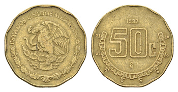 Мексика 50 сентаво 1992 KM 549 алюминиевая бронза 4664-761