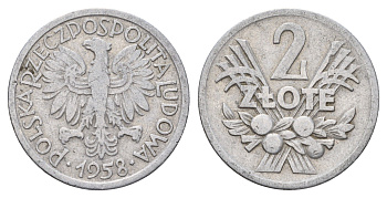 Польша 2 злотых 1958 Y 46 алюминий 4675-622