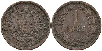 Австрия 1 крейцер 1885 Франц Иосиф (1848-1916) KM 2187 медь 4151-1259