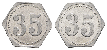 Германия жетон в 35 пфеннигов для приобретения "стакана пива" ND размер 21,5x21,5 мм, вес 0,97 гр алюминий UNC 4638-915