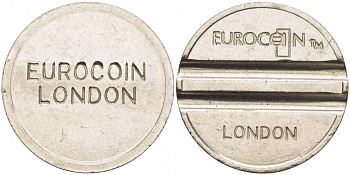 АНГЛИЯ ЖЕТОН ИГРОВОЙ EUROCOIN LONDON белый металл 4544-912