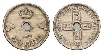 Норвегия 50 эре 1949 Хокон VII (1905-1957) KM 386 медно-никель 4638-1231