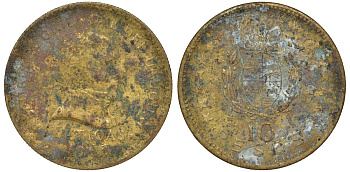 Уругвай 10 песо 1965 KM 48 алюминиевая бронза 88-144