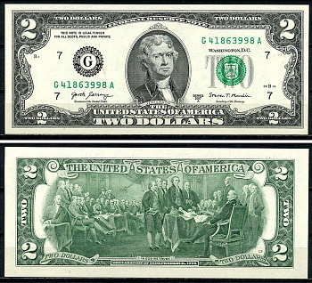 США 2 доллара 2017 Pick W545 бумага UNC (пресс) 7554-26-3-2