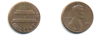 США 1 ЦЕНТ 1984 ЛИНКОЛЬН KM 201b цинк плакированный медью 179-368