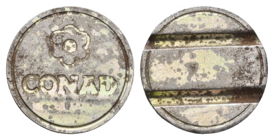 Италия жетон супермаркетов Conad диаметр 24 мм, вес 5,9 гр нержавеющая сталь 4670-556