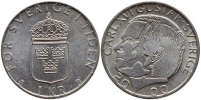 Швеция 1 крона 2000 Карл XVI Густав (1973- ) KM 852а медно-никель 4364-4126