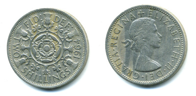 Великобритания 2 шиллинга (флорин) 1964 Елизавета II (1952-2022) KM 906, Spink 4146 медно-никель 4383-834