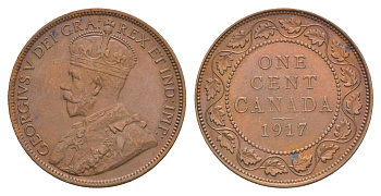 Канада 1 цент 1917 Георг V (1910-1936) KM 21 бронза 1527-1025