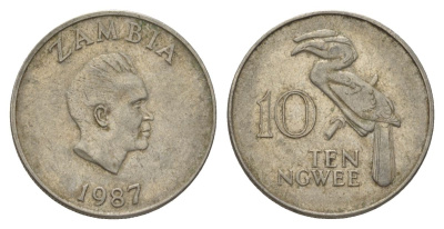 Замбия 10 нгве 1987 KM 12 медь цинк никель 4626-712