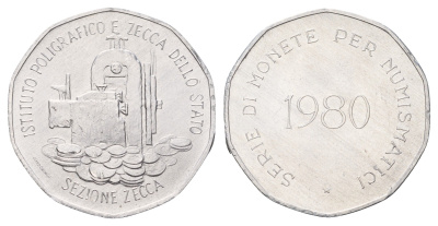 Италия медаль "Полиграфический институт и государственный монетный двор Италии" 1980 диаметр 31 мм, вес 3,7 гр алюминий UNC 4667-1043
