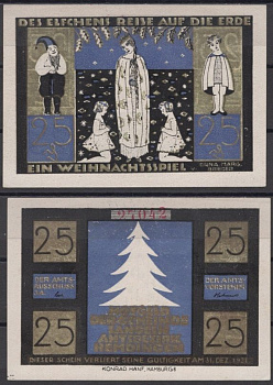 Лангельн 25 пфеннигов 1921 Путешествие эльфа на Землю DeNG 2 764.1a-2/6 бумага UNC (пресс) 8608-12-1-1