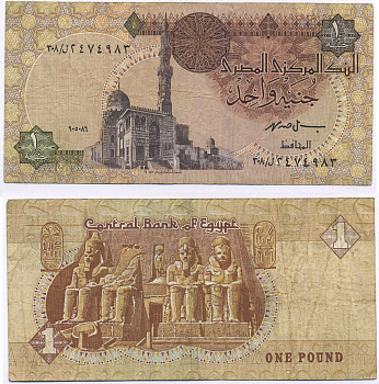 ЕГИПЕТ 1 ФУНТ 1993-2001 ПОДПИСЬ 19 Pick 50e бумага 7203-58-3