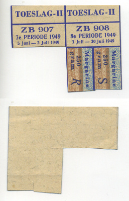 Нидерланды талоны на маргарин 1949 3 июля - 30 июля 1949, на 250 грамм бумага 6317-34-3