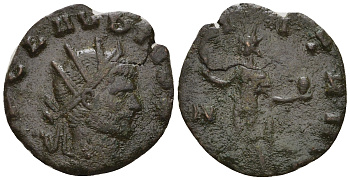 Римская Империя антониниан 270 Клавдий II Готский, IMP CLAVDIVS AVG, бюст императора / AETERNIT AVG, бог Соль, Рим RIC 16 биллон 1073-25-33