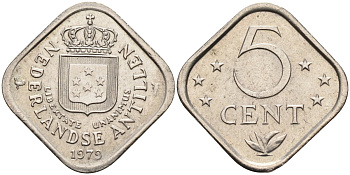 Нидерландские Антилы 5 центов 1979 Юлиана (1948-1980) KM 13 медно-никель 4586-741