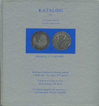 Myntauktioner ab, Boras каталог коллекции шведских серебряных монет. Dir. C.O. Algard 12.03.1977 Myntauktioner ab, Boras, katalog over en utvald samling svenska silvermynt, 98 страниц + иллюстрации шведский 58-01-12-01