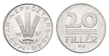 Венгрия 20 филлеров 1987 BP KM 573 алюминий 4668-128