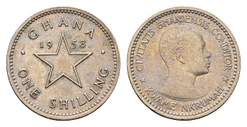 Гана 1 шиллинг 1958 год-тип KM 5 медно-никель 54-927