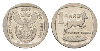 ЮАР 1 ранд 2004 KM 333 медь плакированная никелем 4627-431