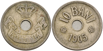 Румыния 10 бани 1905 Кароль I (1881-1914) KM 32 медно-никель 25-1352