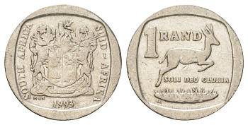 ЮАР 1 ранд 1993 KM 138 медь плакированная никелем 4627-258