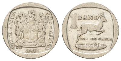 ЮАР 1 ранд 1993 KM 138 медь плакированная никелем 4627-258