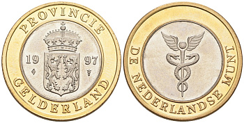Нидерланды жетон 1997 провинция Гельдерланд биметалл UNC 4577-1016