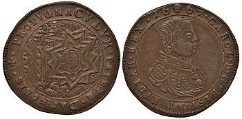 Бельгия, Брюссель жетон 1667 Карл II (1665-1700), строительство укреплений Шарлеруа Dugniolle 4237 медь 443-133