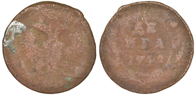 Россия 1 деньга 17ХХ медь 51-4012