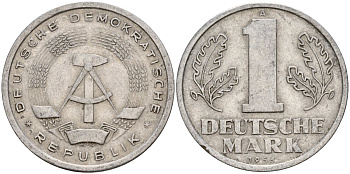 ГДР 1 марка 1956 A KM 13 алюминий 117-915