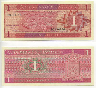 Нидерландские Антилы 1 гульден 1970 Виллемстад, Кюрасао Pick 20 а  бумага  UNC (пресс) 7203-17-2-2