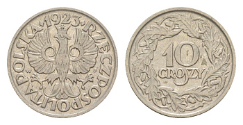 Польша 10 грошей 1923 Y 11 никель 4643-1049