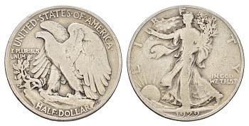 США 1/2 доллара (50 центов) 1929 D KM 142 серебро 4127-2043