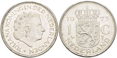 Нидерланды 1 гульден 1973 Юлиана (1948-1980) KM 184a никель 212-1144