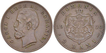 Румыния 2 бани 1900 В, Кароль I (1881-1914) KM 27 медь 100-431