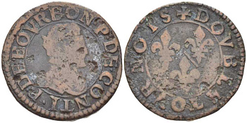 ФРАНЦИЯ ДВОЙНОЙ ТУРНУА ND медь 111-936