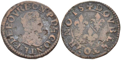 ФРАНЦИЯ ДВОЙНОЙ ТУРНУА ND медь 111-936