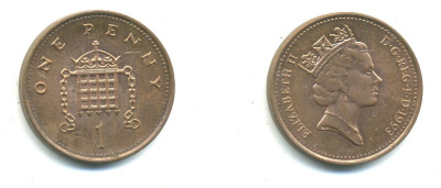 Великобритания 1 пенни 1993 Елизавета II (1952-2022) KM 935a, Spink 4391 (B4) сталь плакированная медью 54-122
