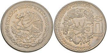 Мексика 50 песо 1982 M KM 490 медно-никель 4607-445