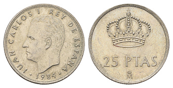 Испания 25 песет 1984 Хуан Карлос I (1975-2014) KM 824 медно-никель 4707-422